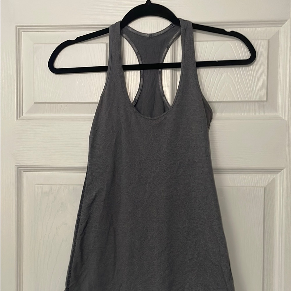 Lululemon black and white thin striped tank top